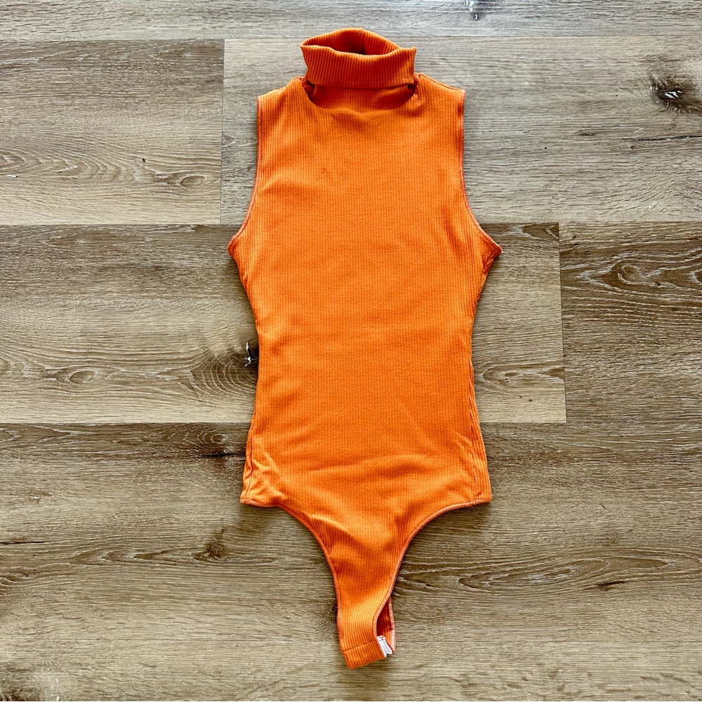Orange Turtleneck Bodysuit